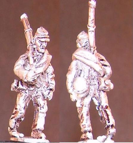 Infantry in kepi at right shoulder arms in formation